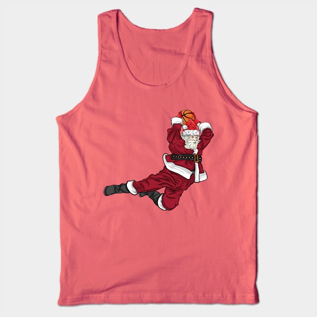 Funny Basketball Santa Dunk Tank Top by ThyShirtProject - Affiliate